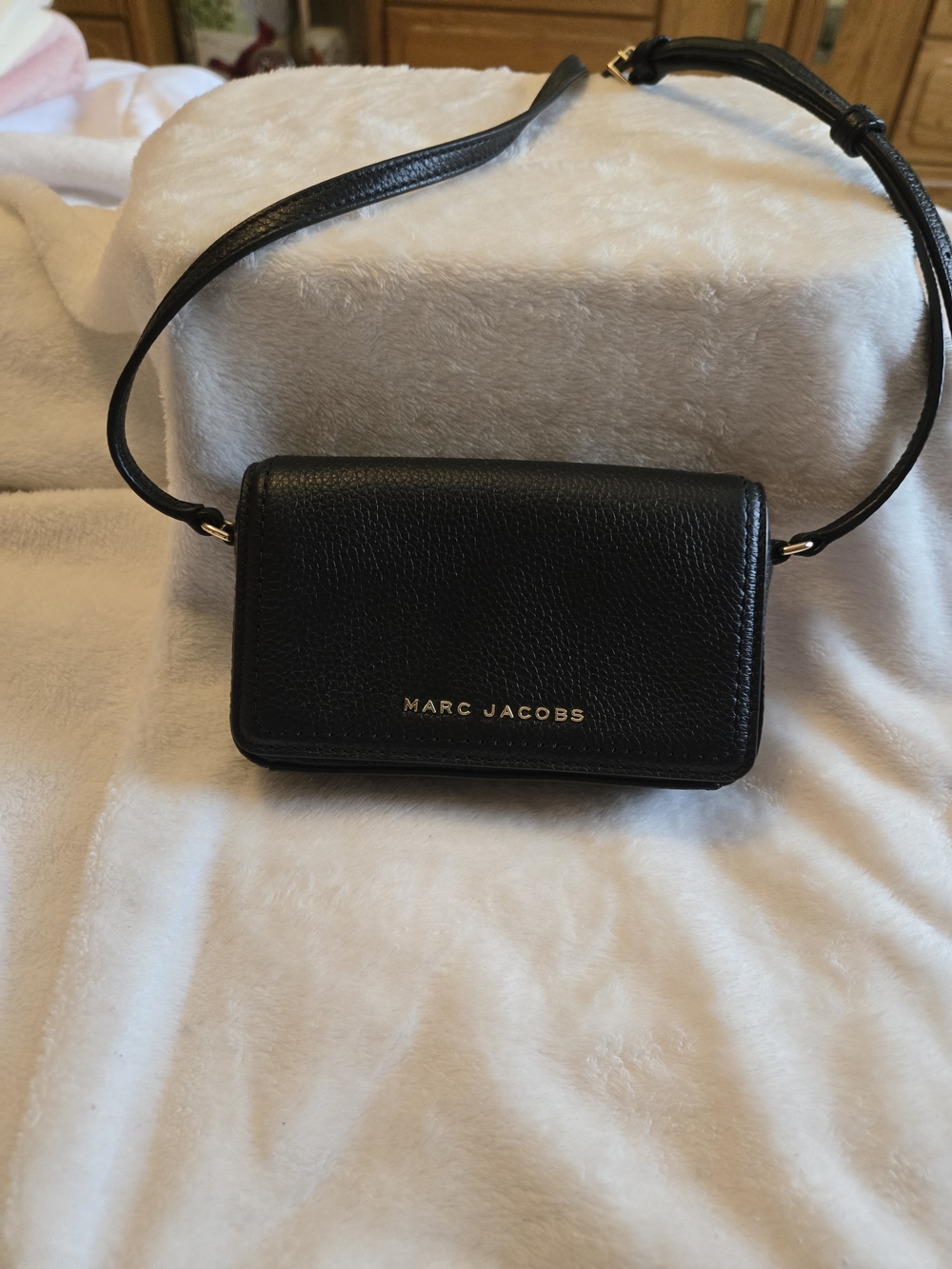 NWOT Marc Jacobs Groove Mini 7×4 Black Pebble Leather Crossbody Handbag
